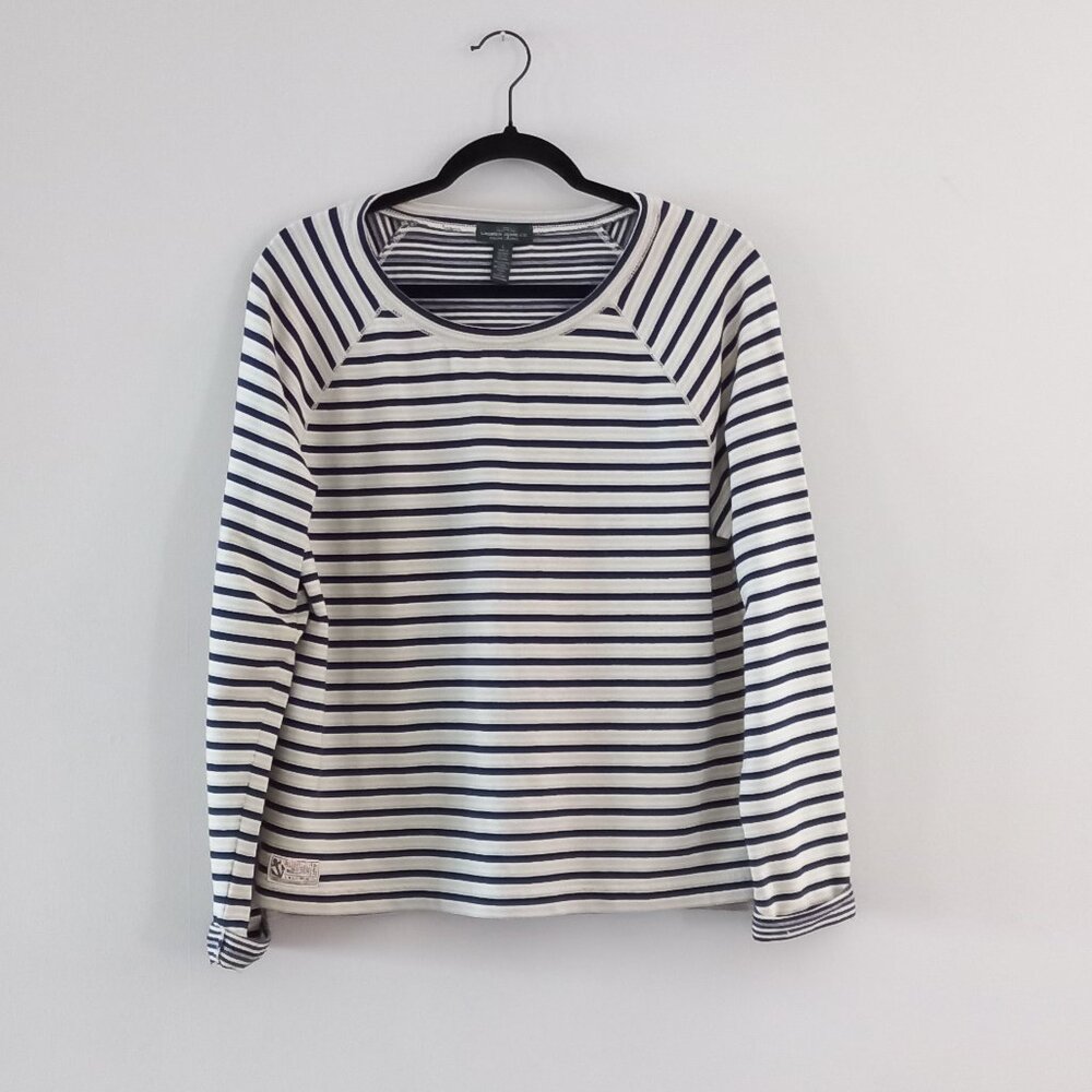 LAUREN RALPH LAUREN striped nautical sailor fisherman long sleeve top